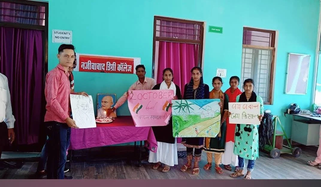 Students and staff during a college activity
